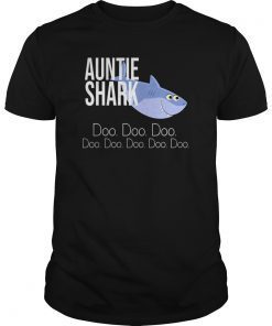 Auntie Shark Baby Mommy Daddy Matching Family T-Shirt