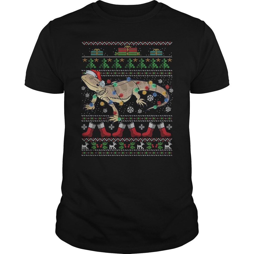 Bearded Dragon Ugly Christmas Tee Shirt Funny Christmas Gift