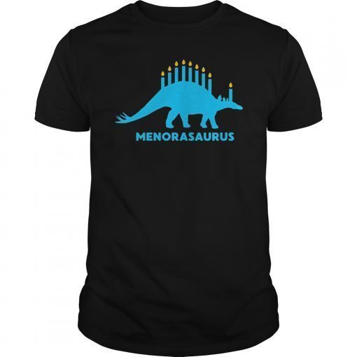 Funny Hanukkah Shirt Dinosaur Stegosaurus Dino Menorah Gift
