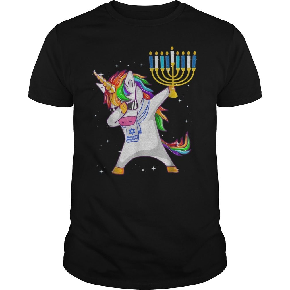 Funny Jewnicorn Hanukkah T-Shirt Dabbing Unicorn Shirt Gifts