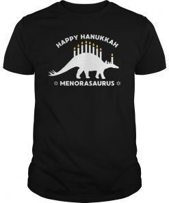 Happy Hanukkah Menorasaurus Shirts