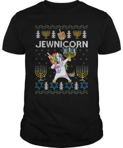 Jewnicorn Ugly Hanukkah Dabbing Unicorn Gifts Shirt