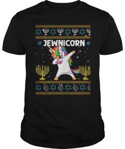 Jewnicorn Ugly Hanukkah Sweater Shirt Dabbing Unicorn Gifts