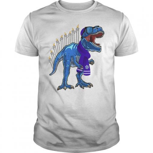 Menorasaurus Rex Shirt Hanukkah Candles Dinosaur Gift Boys