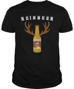 Reinbeer Beer Bottle With Antlers Xmas Beer Party T-Shirt