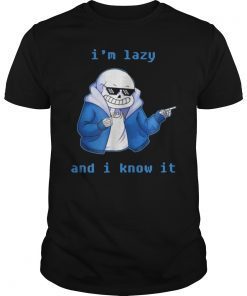 Sans Skeleton Cool Pixel Art Shirt I'm Lazy And I Know It