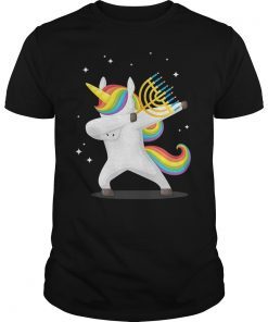Unicorn Dabbing Happy Hannukah Shirt Merry Chrismukkah