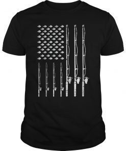 American flag fishing reel t-shirt gift for fisherman dad