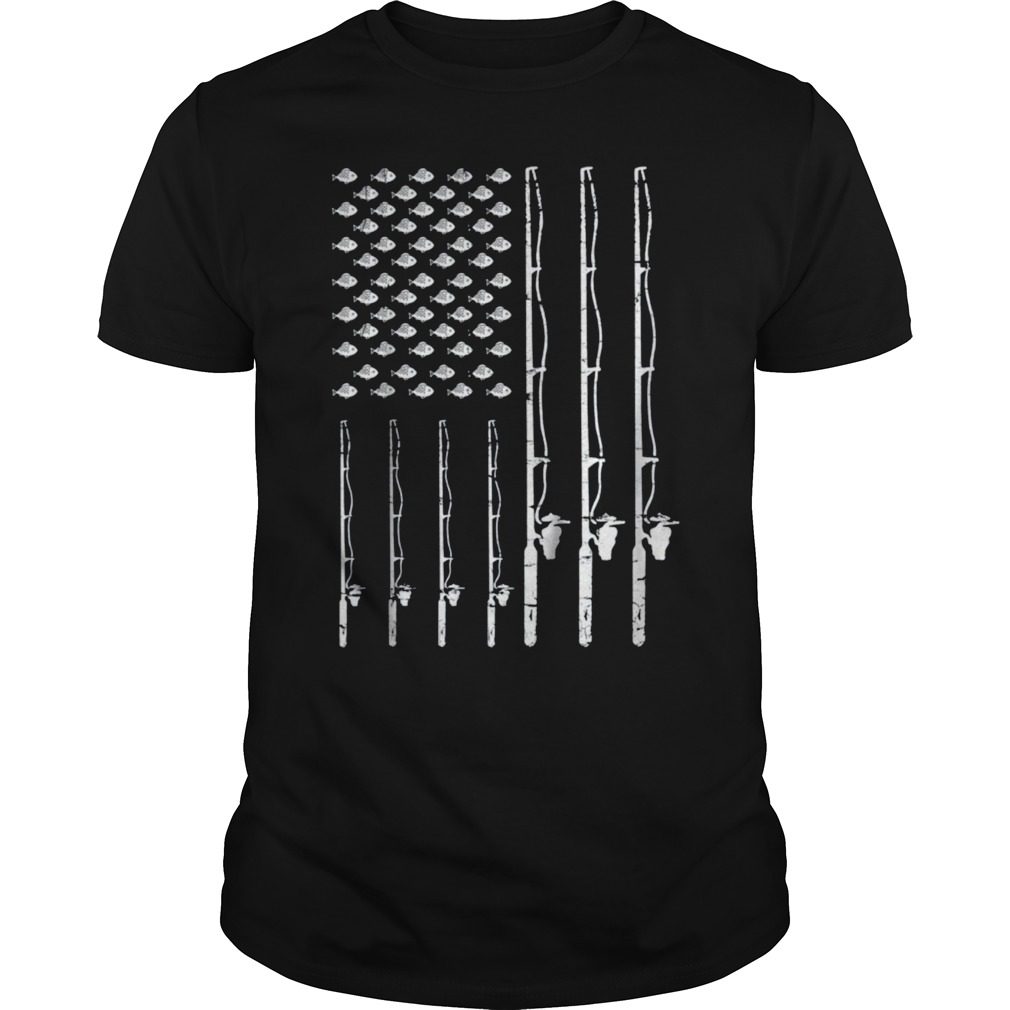 American flag fishing reel t-shirt gift for fisherman dad