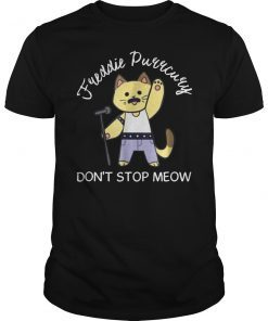 Cute Freddie Purrcury Don't Stop Meow Funny T-Shirt
