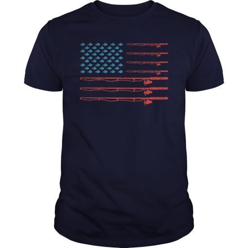 Fishing American Flag T-Shirt Gifs For Who Loves Fishing