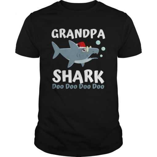 Grandpa Shark Christmas Tee Shirt