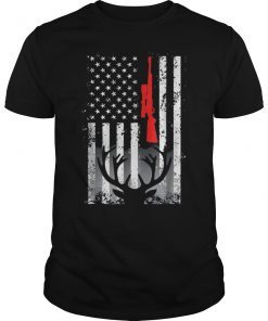 Hunting Deer American Flag T-Shirt