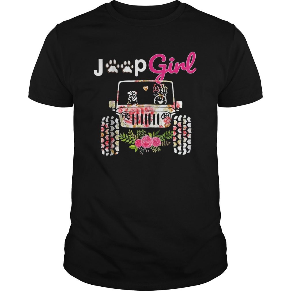 Jeep Girl Shirt Flower dog Style T-Shirt