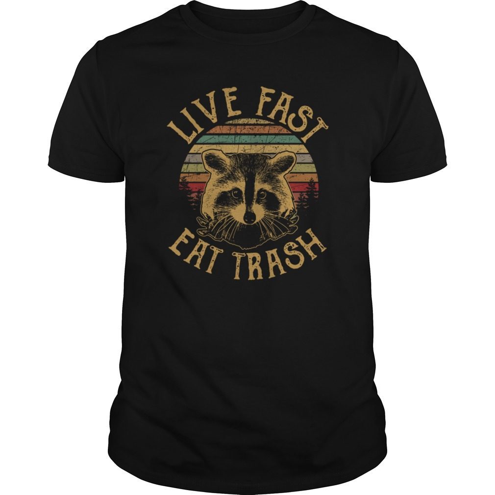Live Fast Eat Trash Bear Vintage Camping T-Shirt