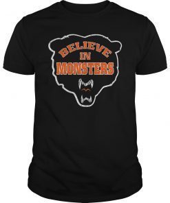 Mens Believe In Monsters Bears T-Shirt Football Fan