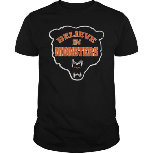 Mens Believe In Monsters Bears T-Shirt Football Fan
