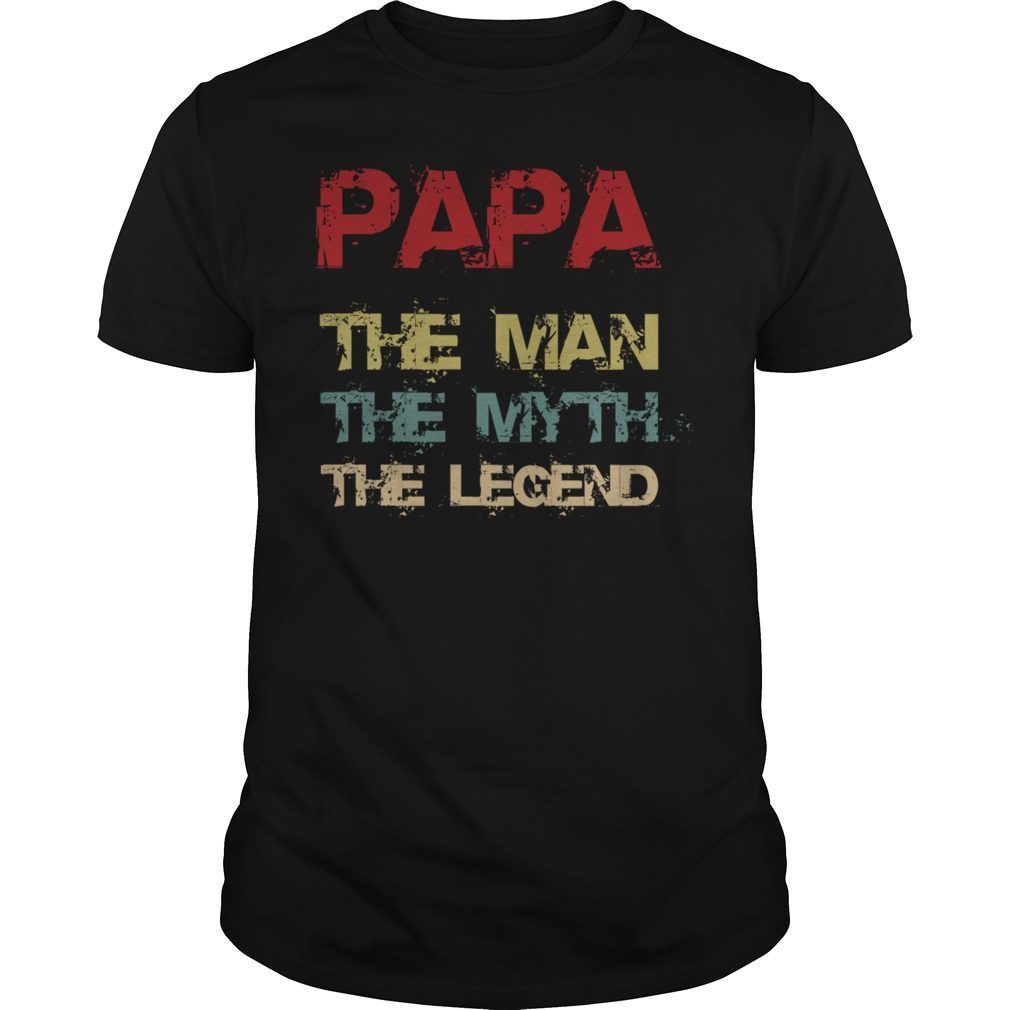 Mens Papa Man Myth Legend Retro Vintage Shirt