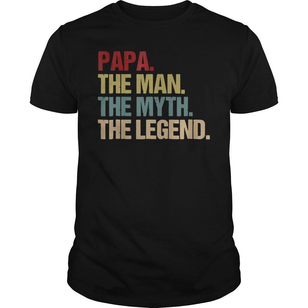 Mens Papa Man Myth Legend Vintage Shirt For Mens Dad Father