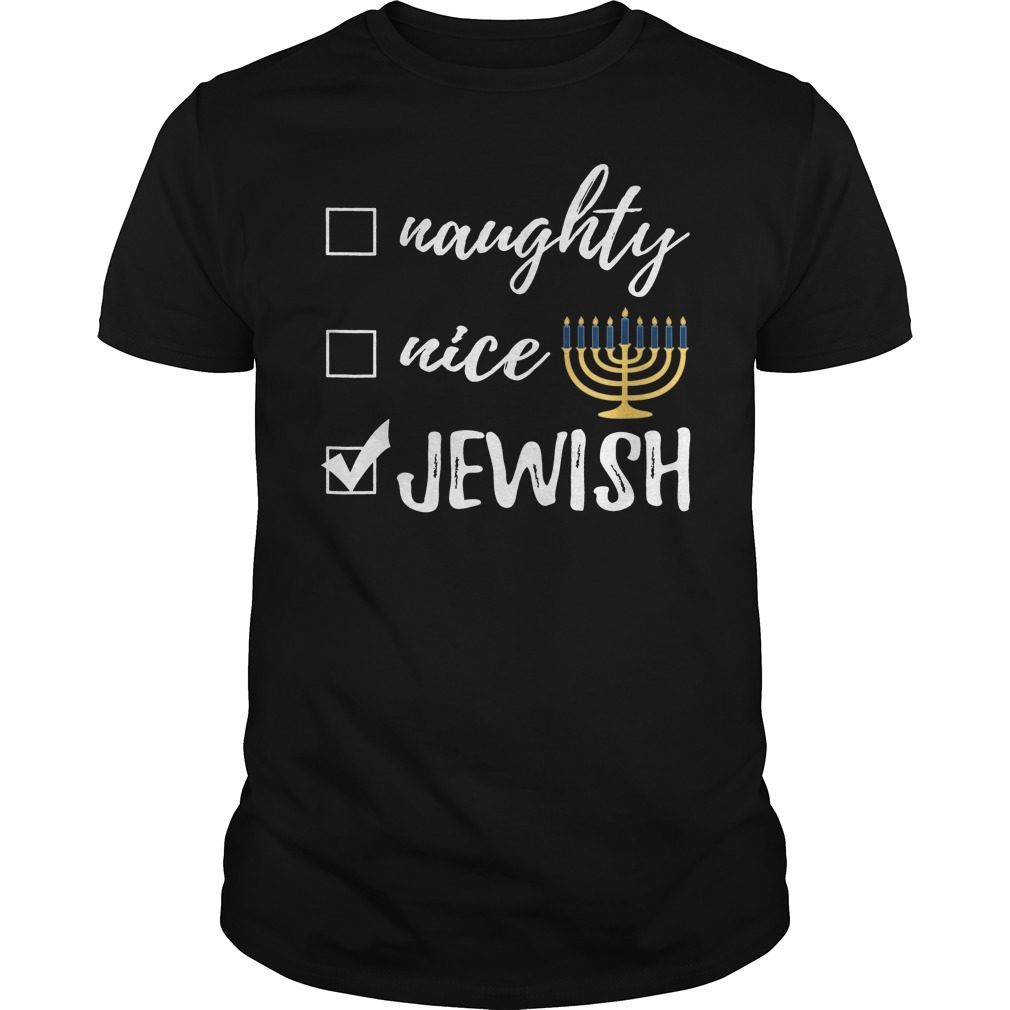 Naughty Nice Jewish Funny Ugly Christmas Hanukkah T-Shirt