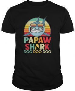 Papaw Shark T-Shirt Doo Doo Doo - Matching Family Gift Tee