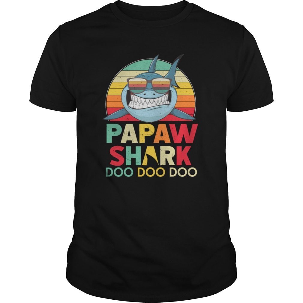Papaw Shark T-Shirt Doo Doo Doo – Matching Family Gift Tee