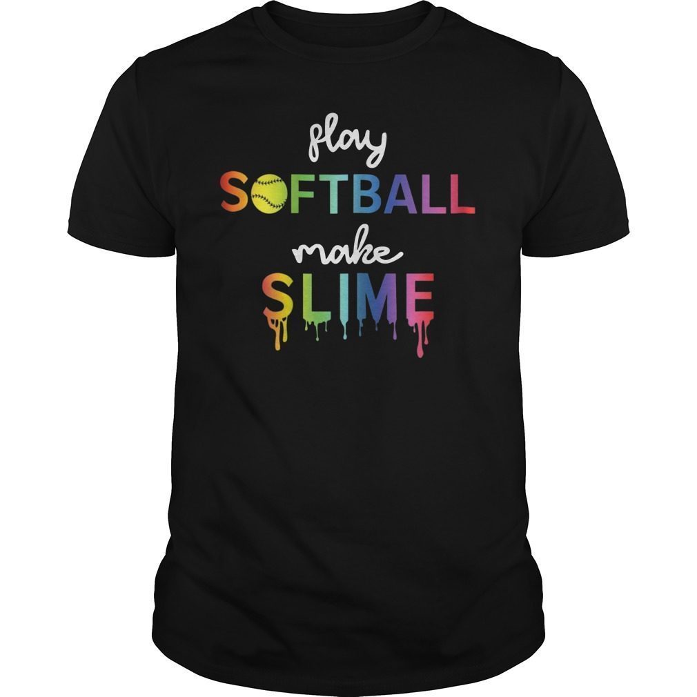 Play Softball Make Slime Watercolor T-Shirt for men woman