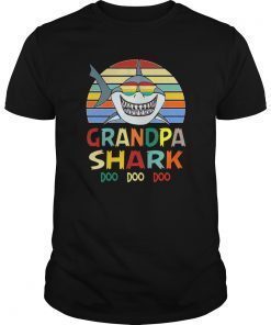 Retro Vintage Grandpa Sharks Tee Shirt gift for Mens