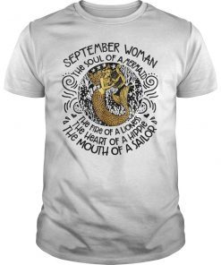 SEPTEMBER Woman The Soul Of A Mermaid Funny Shirt