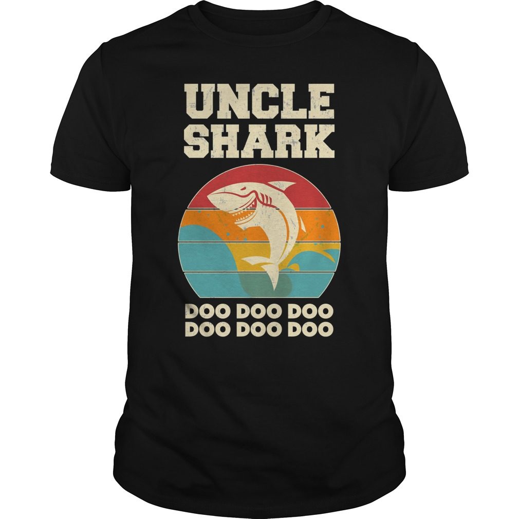 Uncle Shark Doo Doo Doo Retro Vintage T-Shirt