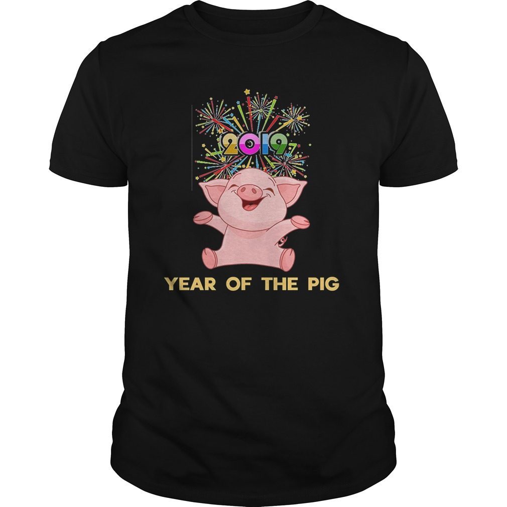 Year Of The Pig T-Shirt Happy New Year 2019 T-Shirt Funny Pig