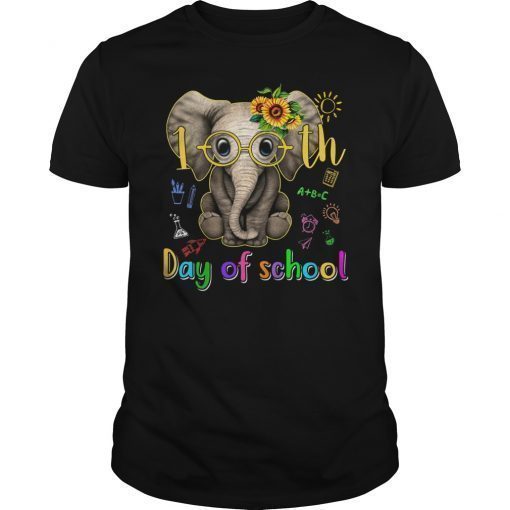 100 Days of School Elephant Funny Cute Shirt