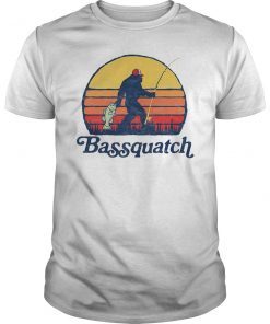 Bassquatch Funny Bigfoot Fishing Outdoor Vintage Shirt