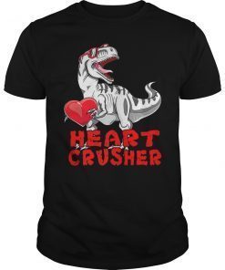Dinosaur Shirt Valentines Day Heart Crusher T Rex Boys Kids