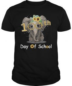 Funny 100 Days of School Elephant Sunflower Shirt