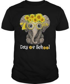Funny 100 Days of School Elephant Sunflower Shirt Teacher