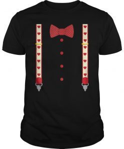 Hearts Bow Tie & Suspenders Valentine's Day Costume T-Shirt