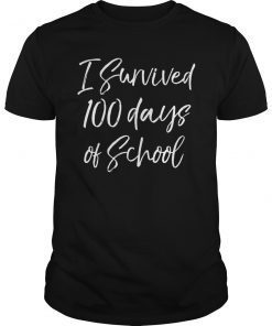 I Survived 100 Days of School Shirt for Boys Funny 100th Day