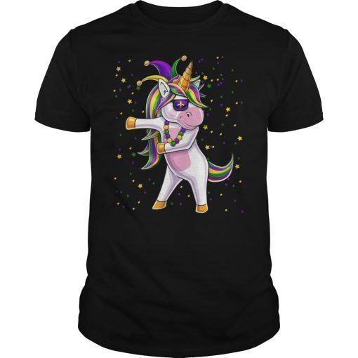 Mardi Gras Flossing Unicorn Shirt