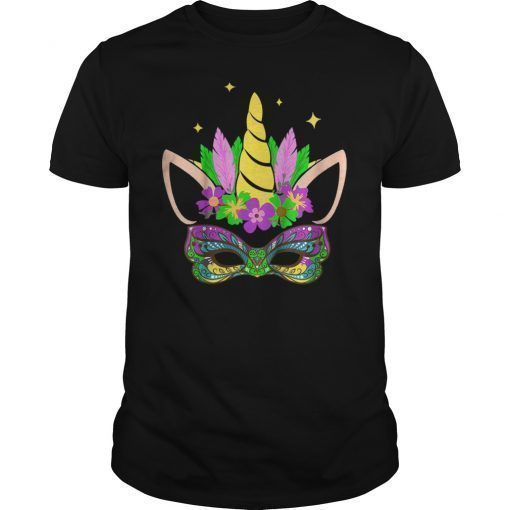 Unicorn and Mask Mardi Gras Shirt