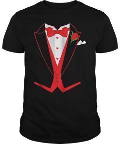 Valentine's Day Tuxedo Red Bow Tie T-Shirt