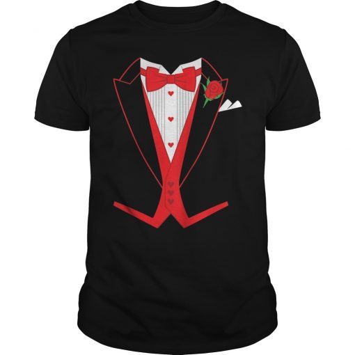 Valentine's Day Tuxedo Red Bow Tie T-Shirt