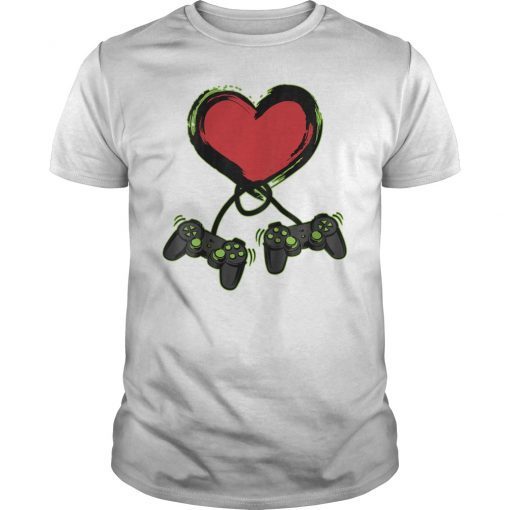 Video Gamer Heart Controller Valentine's Day Shirt