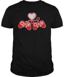 Video Gamer Heart Controller Valentine's Day Shirt Kids Boys