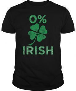 0% Irish St Patricks day grunge tshirt for men, women & kids