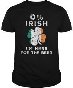 0% Irish St. Patricks Day Vintage I'm Here for The Beer Gift