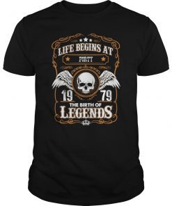 1979 skull style 40th gift tee shirt