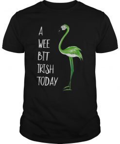 A Wee Bit Irish Today Green Flamingo Tshirt GIft