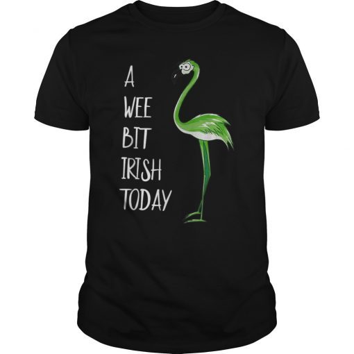 A Wee Bit Irish Today Green Flamingo Tshirt GIft