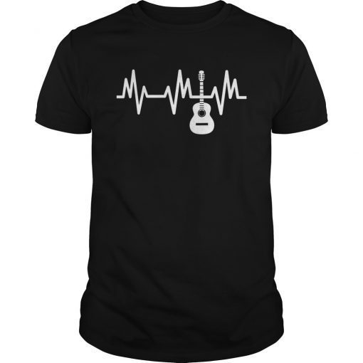 Acoustic Guitar Heartbeat Shirt-Guitar Musician Tee